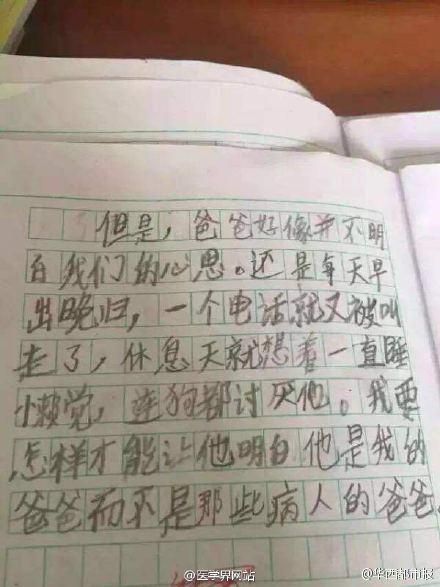 医生8岁儿子写作文:连狗都讨厌爸爸 医生8岁儿子写作文:连狗都讨厌爸爸