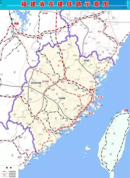 高速铁路(250km/h及以上,含预留):福厦高铁(350km/h);